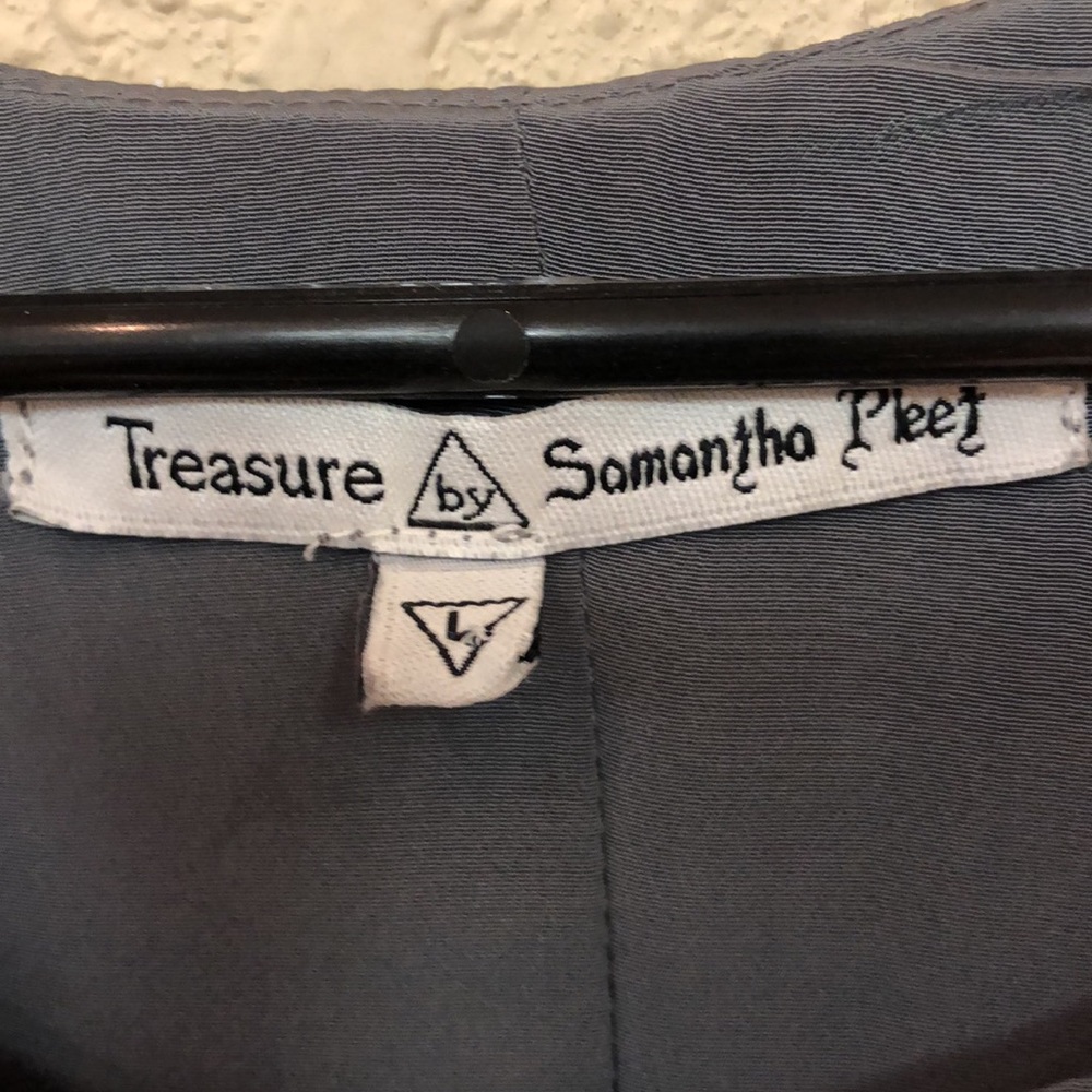 Treasure by Samantha Pleet womans Grey cut out waist maxi dress FLAWED  Large - Picture 8 of 14